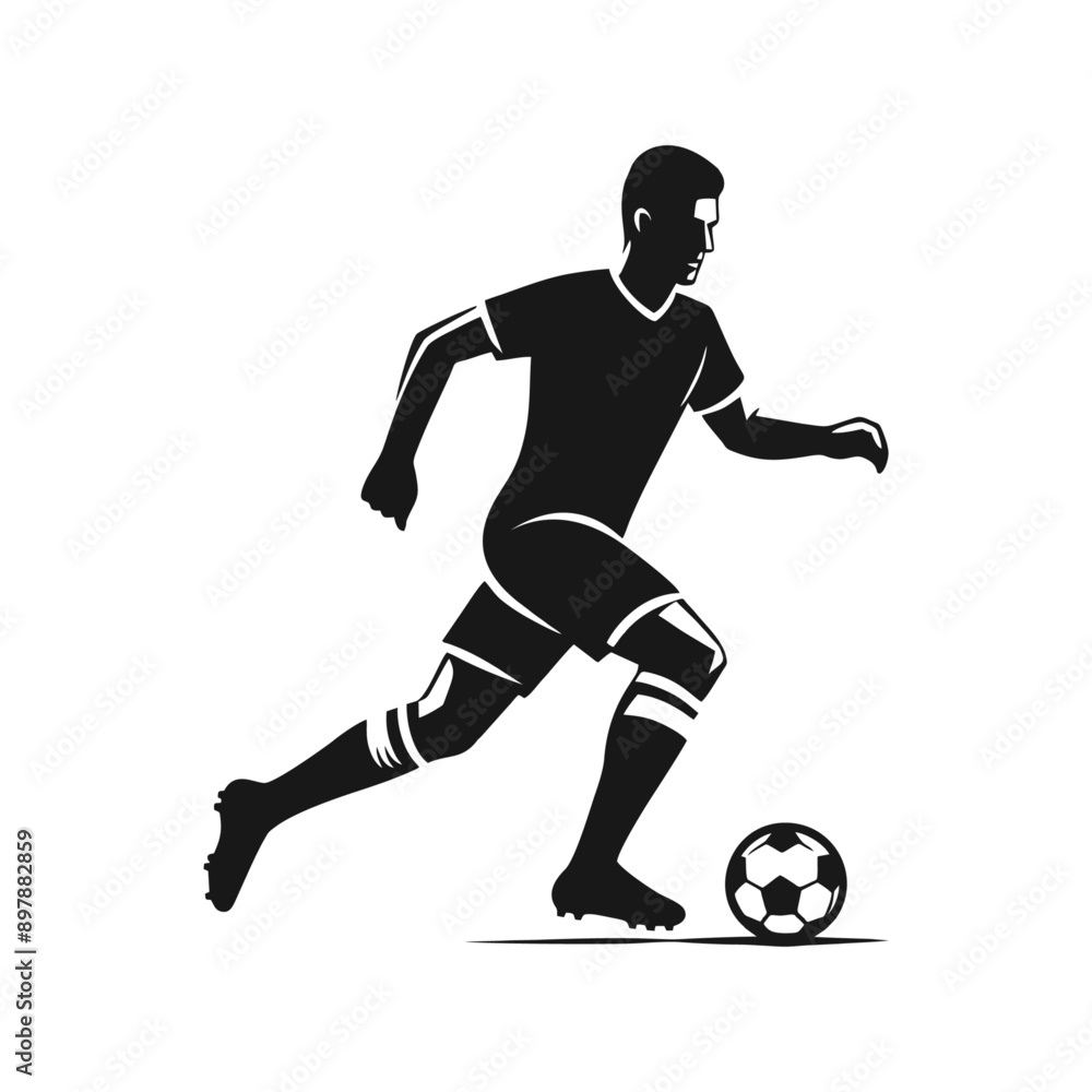Men football soccer logo icon silhouette illustration Men football soccer logo icon silhouette illustration