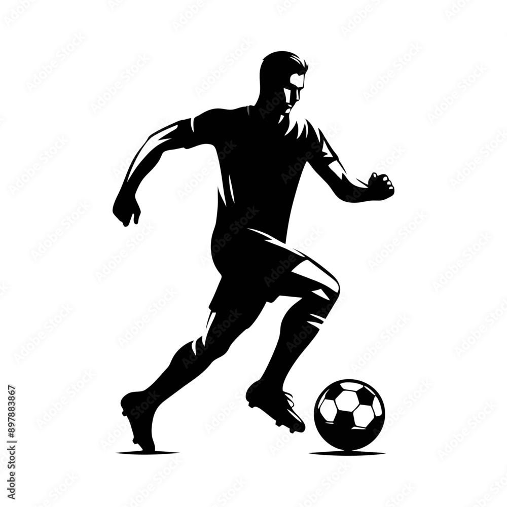 Men football soccer logo icon silhouette illustration Men football soccer logo icon silhouette illustration