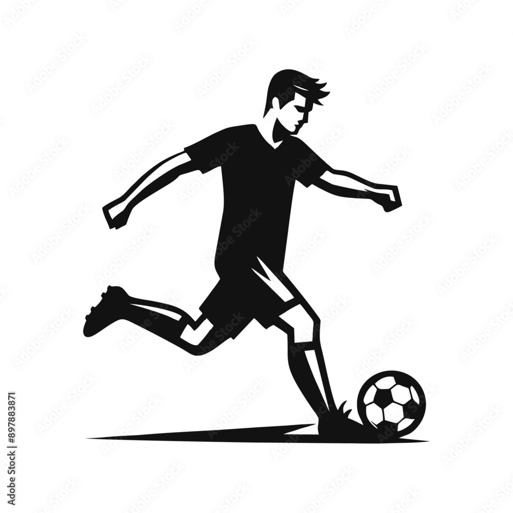 Men football soccer logo icon silhouette illustration Men football soccer logo icon silhouette illustration