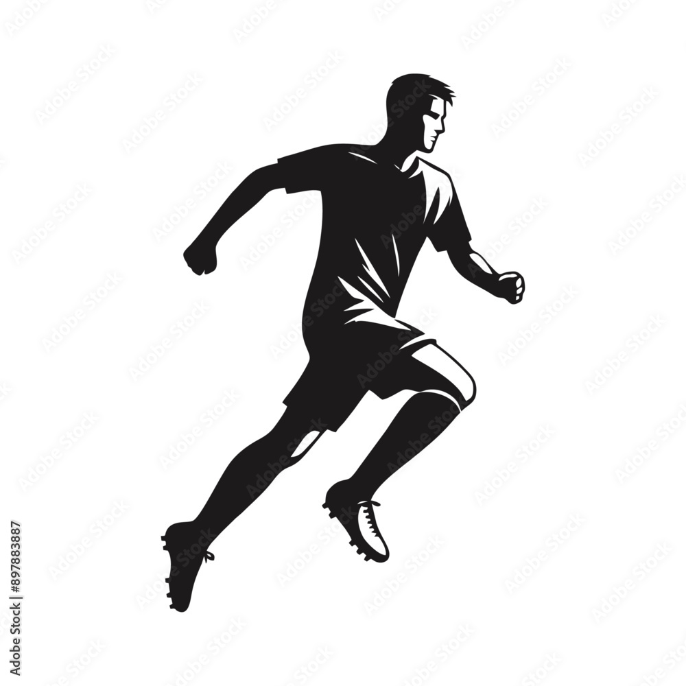 Men football soccer logo icon silhouette illustration Men football soccer logo icon silhouette illustration