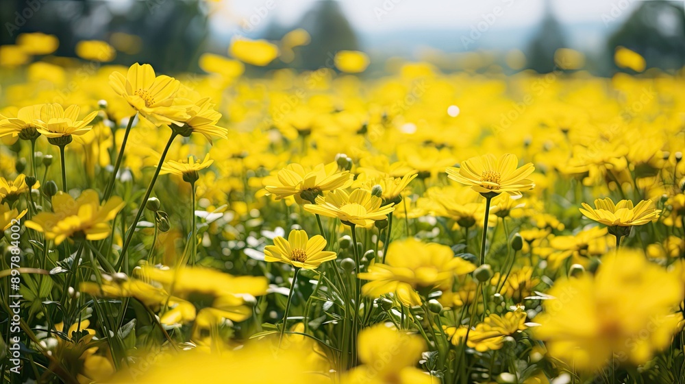 Fototapeta premium field yellow floral