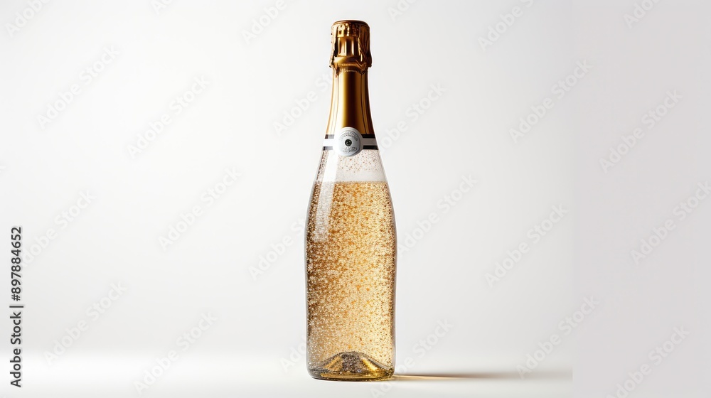 Fototapeta premium clear wine bottle on white