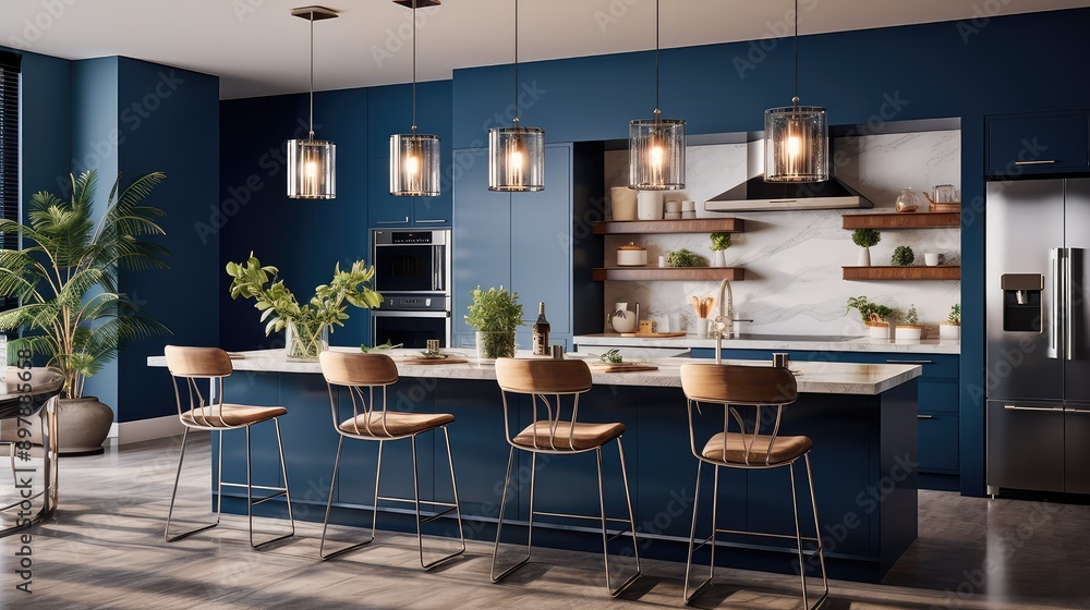 Fototapeta premium dark blue walls