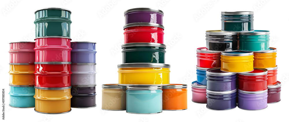 Paint cans isolated on transparent background Paint cans isolated on transparent background