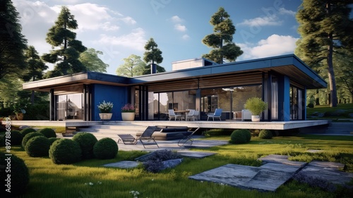 modern blue prints house