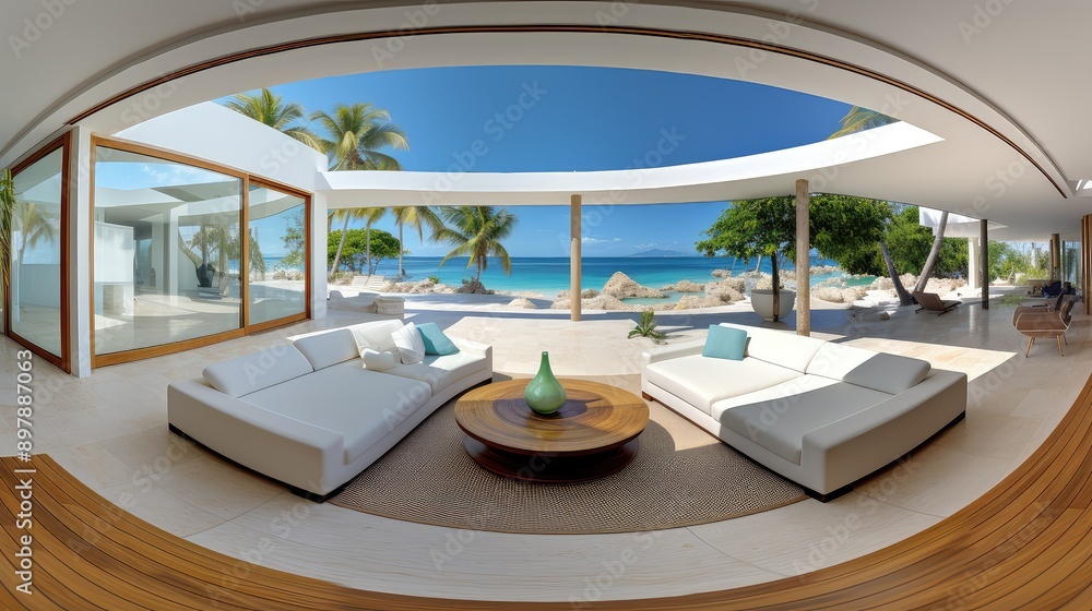 Fototapeta premium beachfront 360 panorama interior
