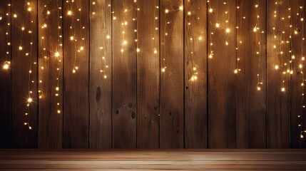 lights holiday background wood