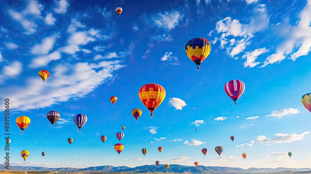 Obraz premium scene blue balloons