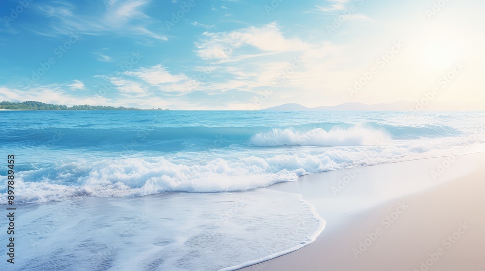 Obraz premium serene soft blue waves