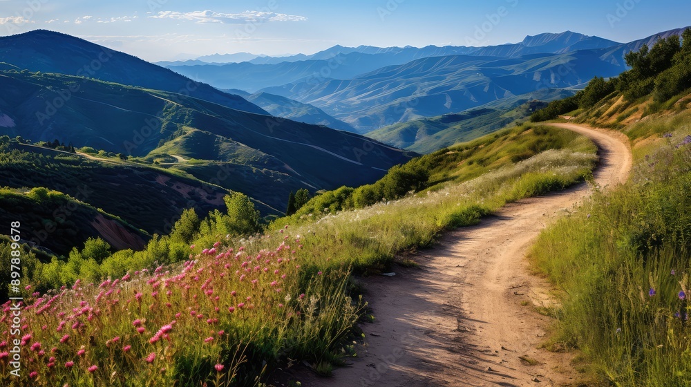 Obraz premium steep mountain dirt road