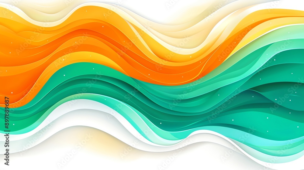 Abstract Background with Wavy Lines in Yellow, Green, and White. Abstract Background with Wavy Lines in Yellow, Green, and White.