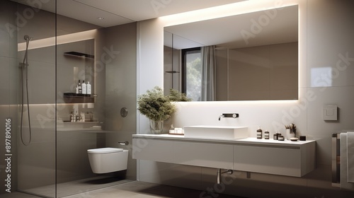 Wallpaper Mural reflective bathroom glass Torontodigital.ca