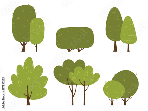 Shrubbery tree, bushes, garden concept