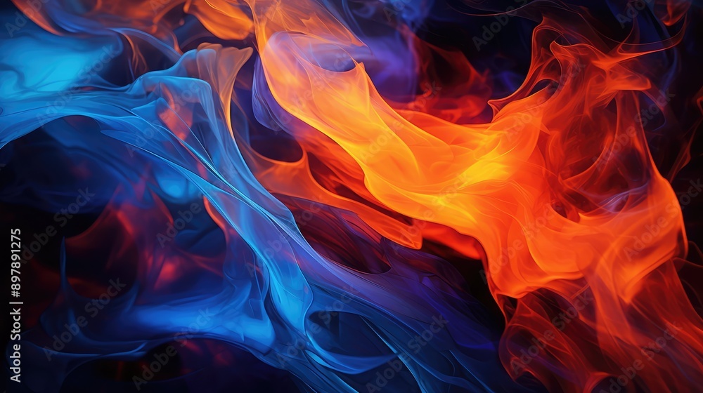 Fototapeta premium glow fire and ice abstract