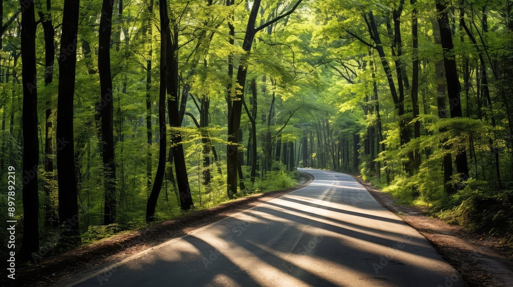 Fototapeta premium wdg road in trees