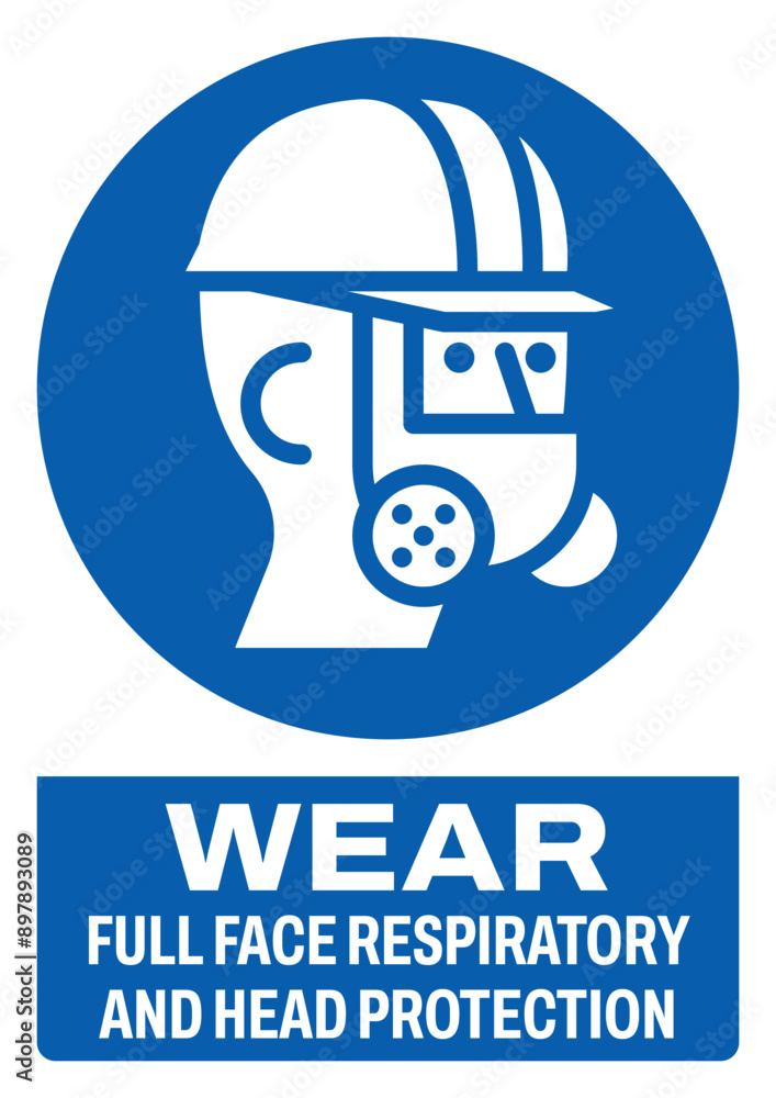 ISO mandatory safety signs v2 tex variation_wear full face respiratory and head protection size a4/a3/a2/a1 ISO mandatory safety signs v2 tex variation_wear full face respiratory and head protection size a4/a3/a2/a1