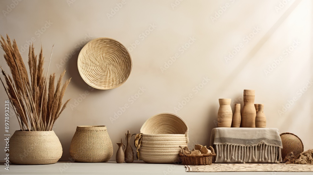 Fototapeta premium natural wall decor mock up