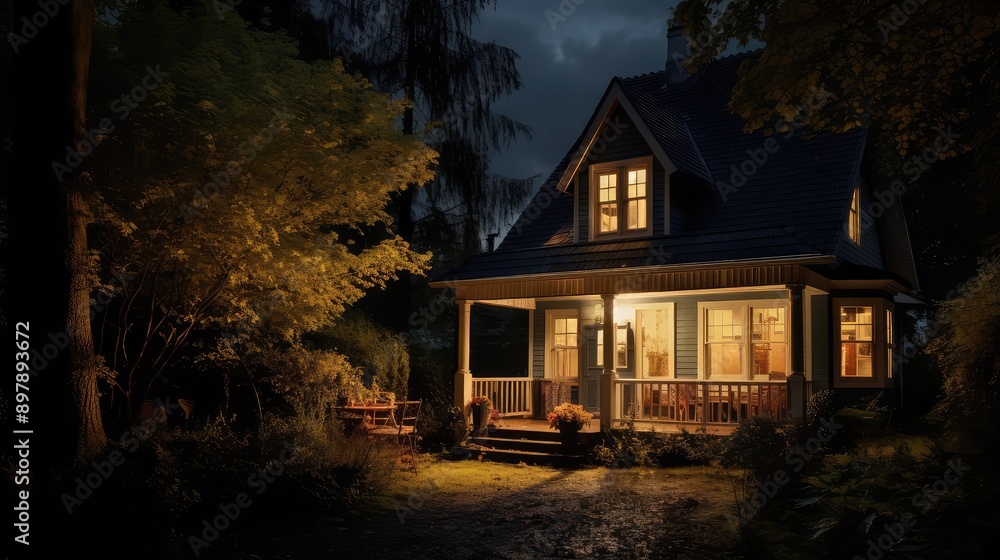 Obraz premium atmosphere house lights night