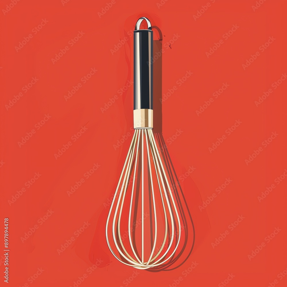 Create a illustration of a a Whisk,The illustration should capture the vibrant colors and diverse textures of the ingredients typically found in objects, added color contrast, Attention to det Create a illustration of a a Whisk,The illustration should capture the vibrant colors and diverse textures of the ingredients typically found in objects, added color contrast, Attention to det