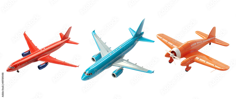 Assorted Airplanes Models Isolated on Transparent Background Assorted Airplanes Models Isolated on Transparent Background
