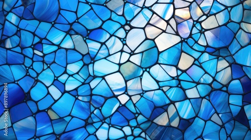 mosaic blue stained glass