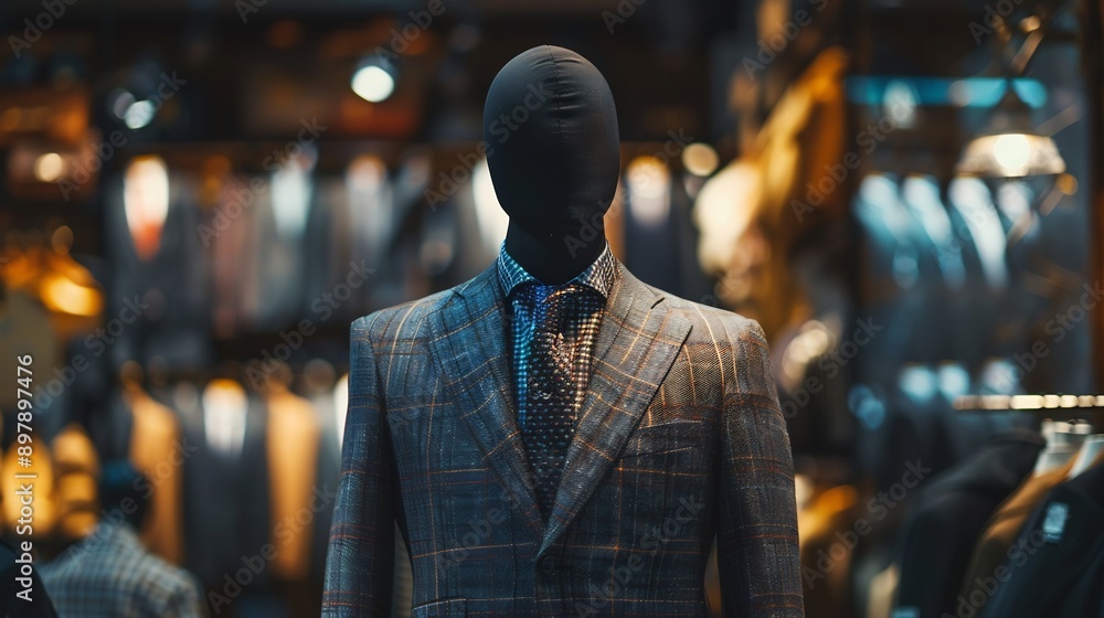 Mannequin of elegant casual men's jacket in luxury store, Mannequin of elegant casual men's jacket in luxury store,