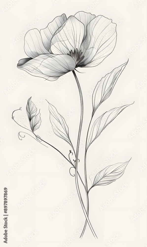 2D flower and leaf cards in various styles 2D flower and leaf cards in various styles