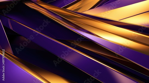 geometric purple and gold abstract
