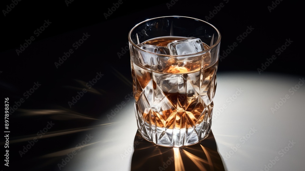 stylish glass of water with ice stylish glass of water with ice