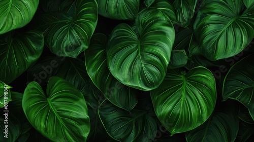 Wallpaper Mural green tropical plant background Torontodigital.ca