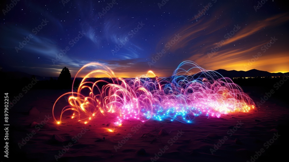 Obraz premium celestial light graffiti