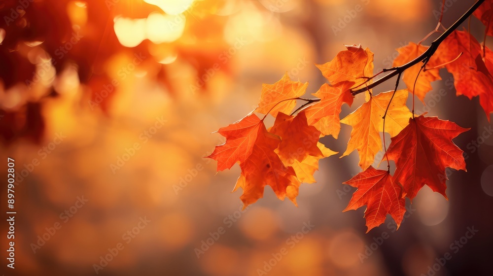 Fototapeta premium tree autumn leaves falling
