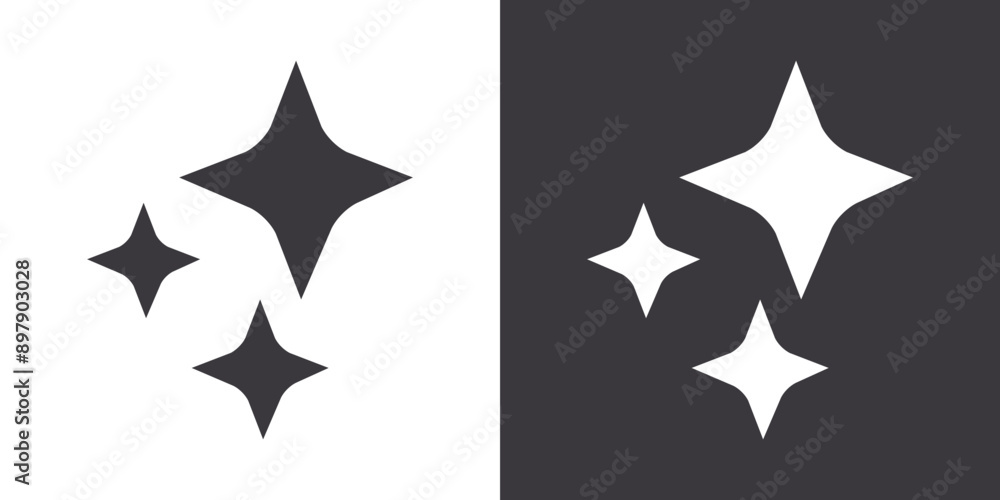 Diamond star icon Flat set in black and white color outline vector Diamond star icon Flat set in black and white color outline vector