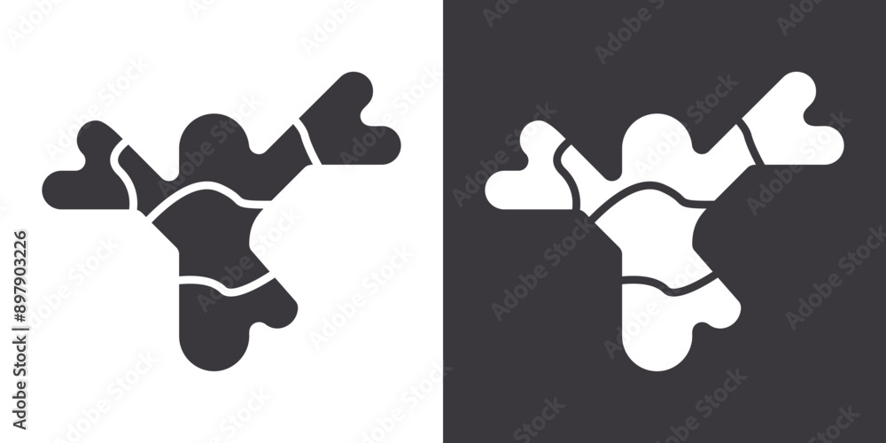 Ginger icon Flat set in black and white color outline vector