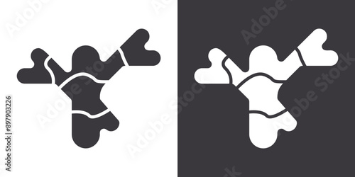 Ginger icon Flat set in black and white color outline vector
