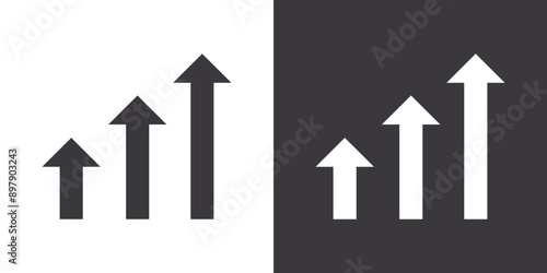 growth arrow bars icon Flat set in black and white color outline vector Free Download growth arrow bars icon Flat set in black and white color outline vector - GFXLoad
