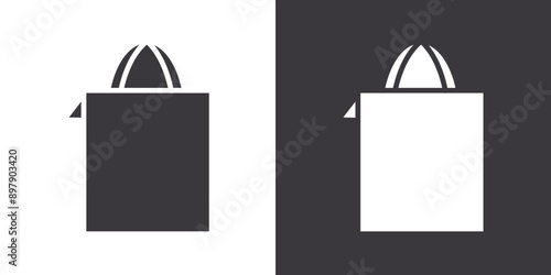 Lemon squeezer icon Flat set in black and white color outline vector