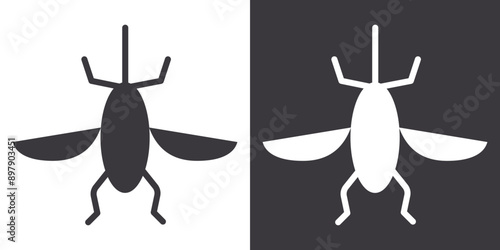 malaria icon Flat set in black and white color outline vector