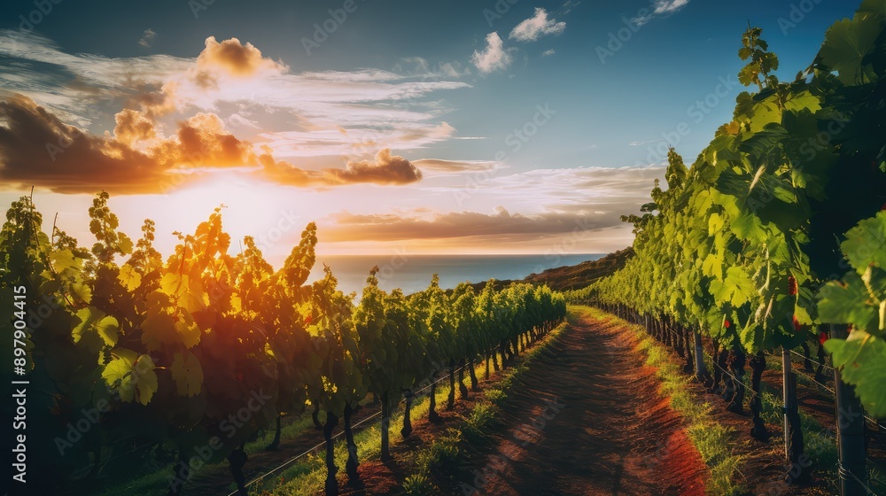 Obraz premium grapevines tropical wine