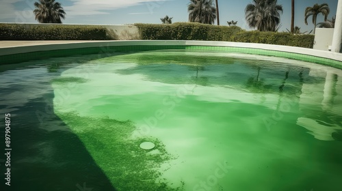 discolored cloudy pool water