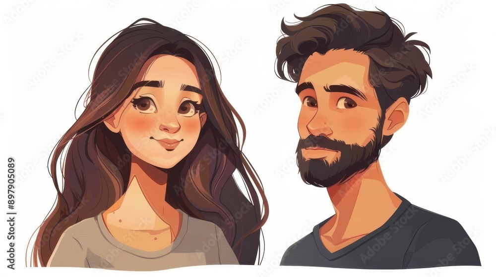 Cartoon Couple Portrait Cartoon Couple Portrait