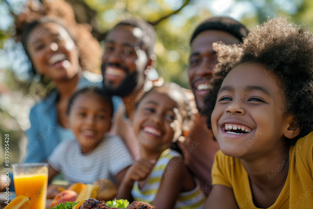 Happy Family Enjoying Outdoor Picnic Together on a Sunny Day in Nature Happy Family Enjoying Outdoor Picnic Together on a Sunny Day in Nature