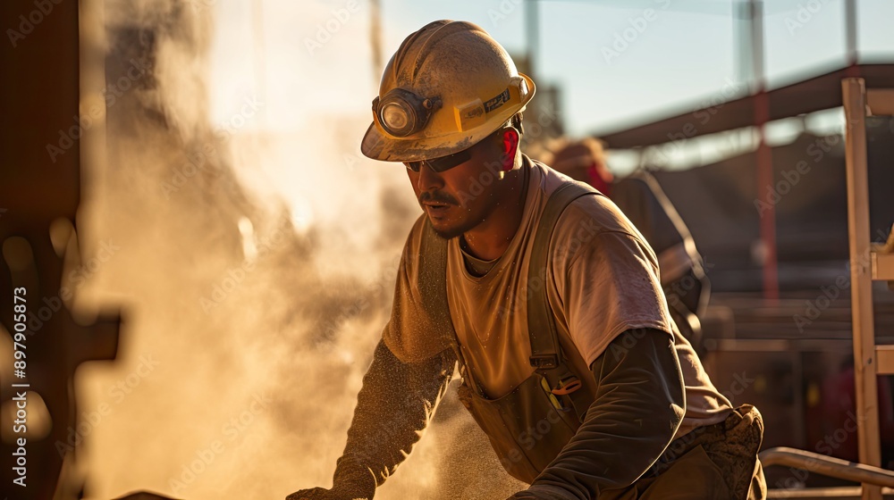 jackhammer construction worker in sun jackhammer construction worker in sun