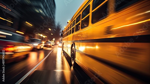 yellow school bus lights
