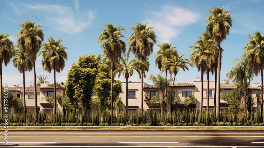Fototapeta premium greenery palm tree borders