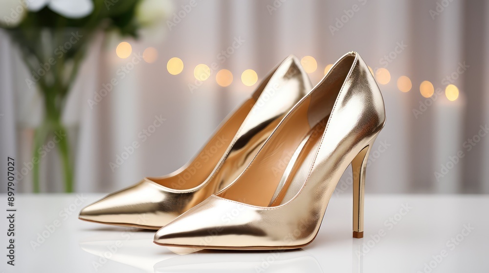 Obraz premium elegant gold leather