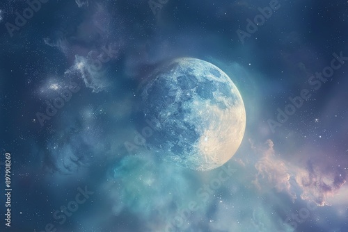 Full Moon In A Starry Sky.