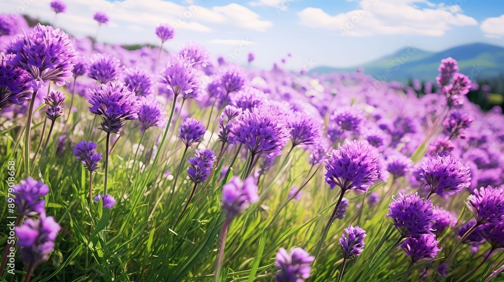 Obraz premium flowers green and purple