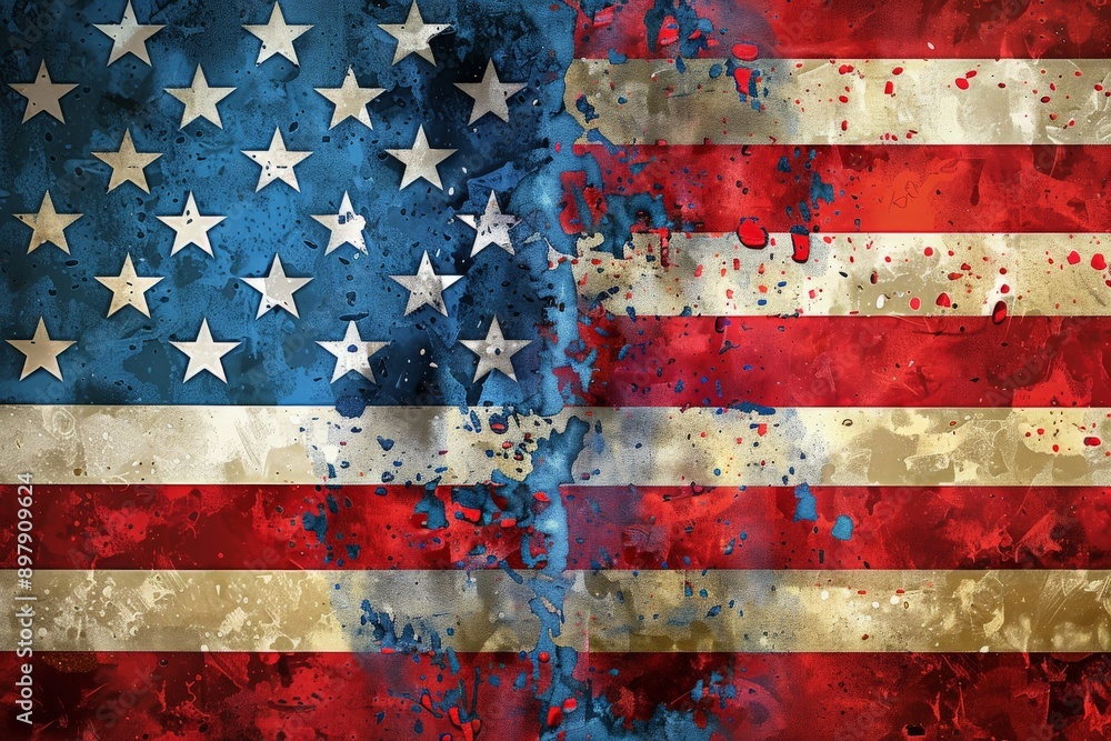Abstract American Flag Art. Abstract American Flag Art.