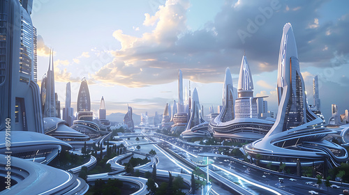 Fototapeta Naklejka Na Ścianę i Meble -  future city